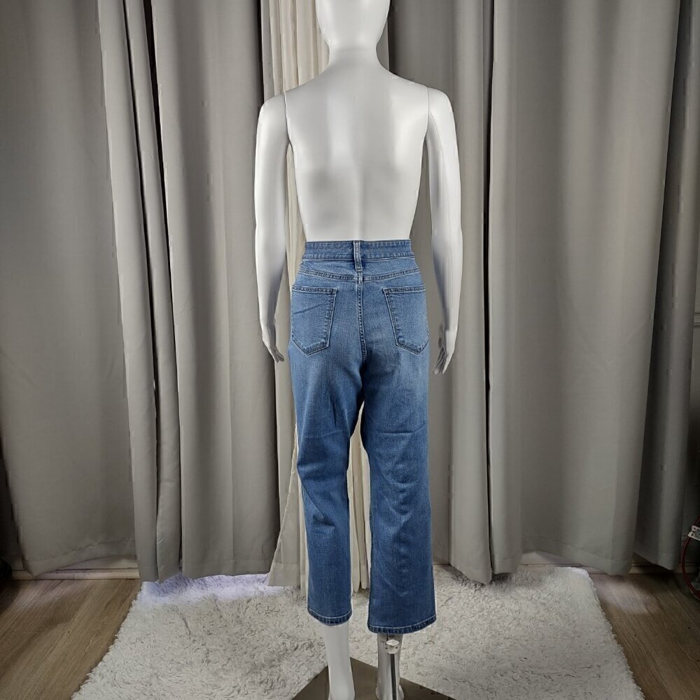 St. John's Bay Cotton Blend 5 Pocket Straight Leg Blue Denim Jeans Size 14PS - Picture 3 of 10